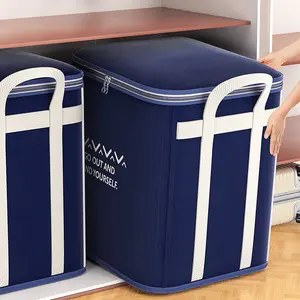 New Large Capacity Clothes Storage Box, Durable Plastic, Foldable Design, Handle and Strap, Easy to Carry, Travel and Home Organization