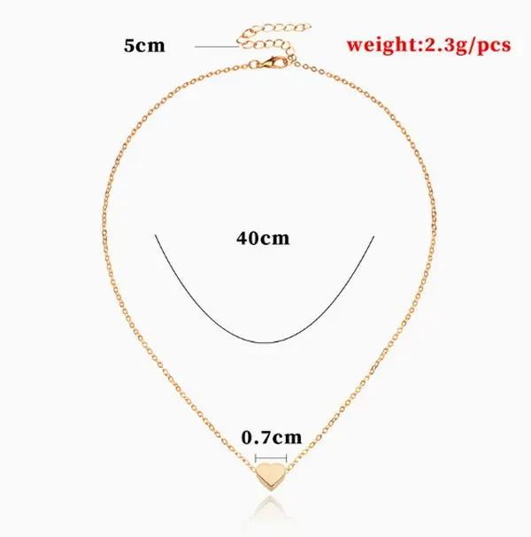 Heart Pendant Clavicle Necklace Women Valentine's Day Jewelry Gift Fashion Chain Collarbone