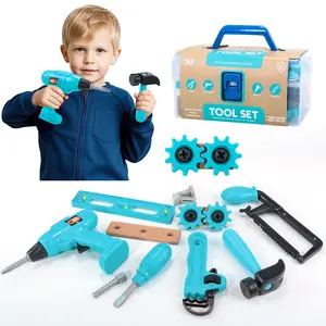 Kids Tool Set – Pretend Play Toddler Tool Set with Tool Box, Toy Drill, Hammer, Screwdriver，Screw Construction Kits, Educational Tools for Kids Ages 3,4,5,6,7 Years Old, Boy Girl Toy