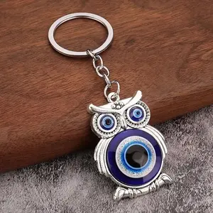 Vintage Owl Evil Eye Lucky Charm Keychain - Fashion Animal Pendant, Bag Charms for Car Keys, Bags, Purses