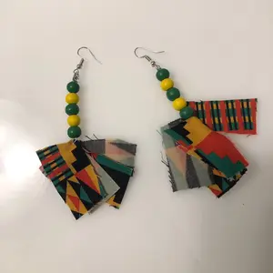 African bead drop earring