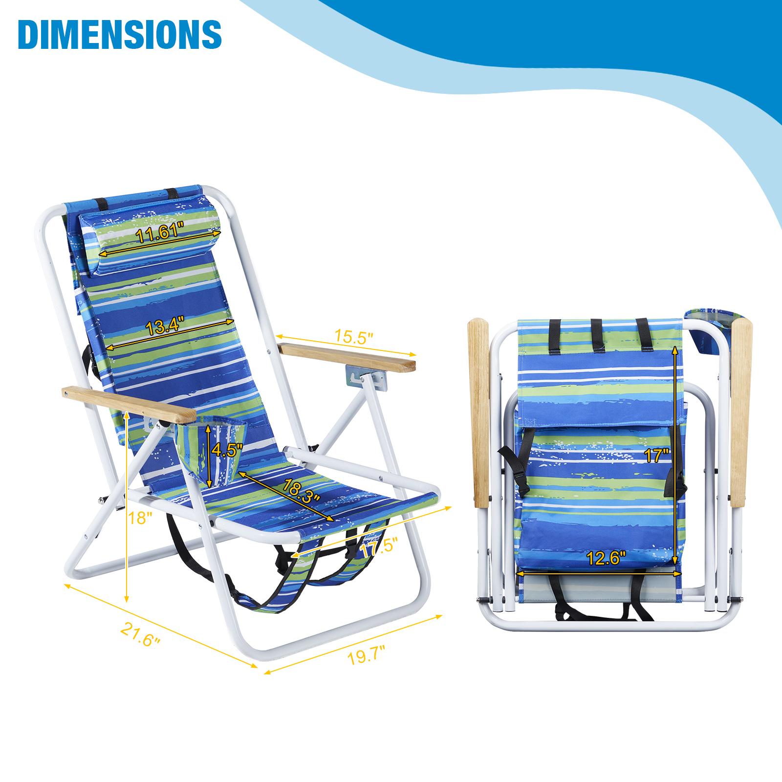 Beach Chair Blue And Green Stripes