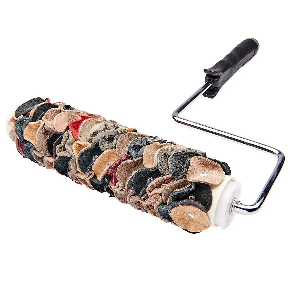 ToolPro 9" Decorative Leather Texture Roller - Riveted Core, Riveted Frame, Easy-to-Clean, Fits Standard Poles - Handmade Home Improvement Wallpaper Tool for Wall Textures Application