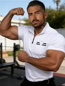 Men's Casual Fashion Fitness Running Half-Zip Tight Training Top Shirt, New Arrival 2026, Comfortable and Stylish Workout Wear