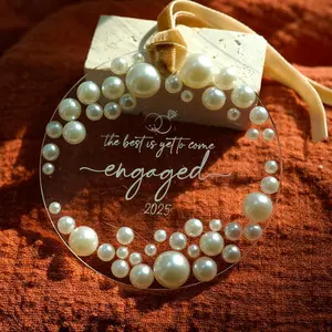 Engagement Gifts for Couples - Gifts for Newly Engaged Couples, Women, Her, Bride, Bride to Be - Christmas Engagement Glass Ornament 2025