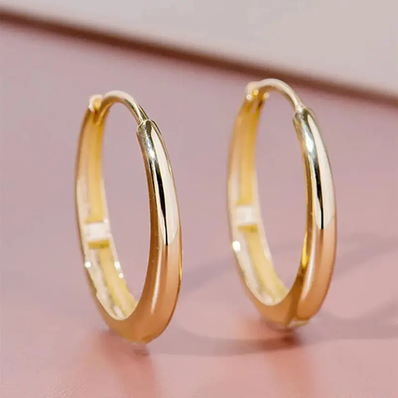 Women's Elegant Minimalist Hoop Earrings, Trendy Exquisite Hoop Earrings, Gorgeous Jewelry As Birthday Gift for Girlfriend, High Quality Earrings, Hoop Shape Earrings, Hoops Shape Earrings