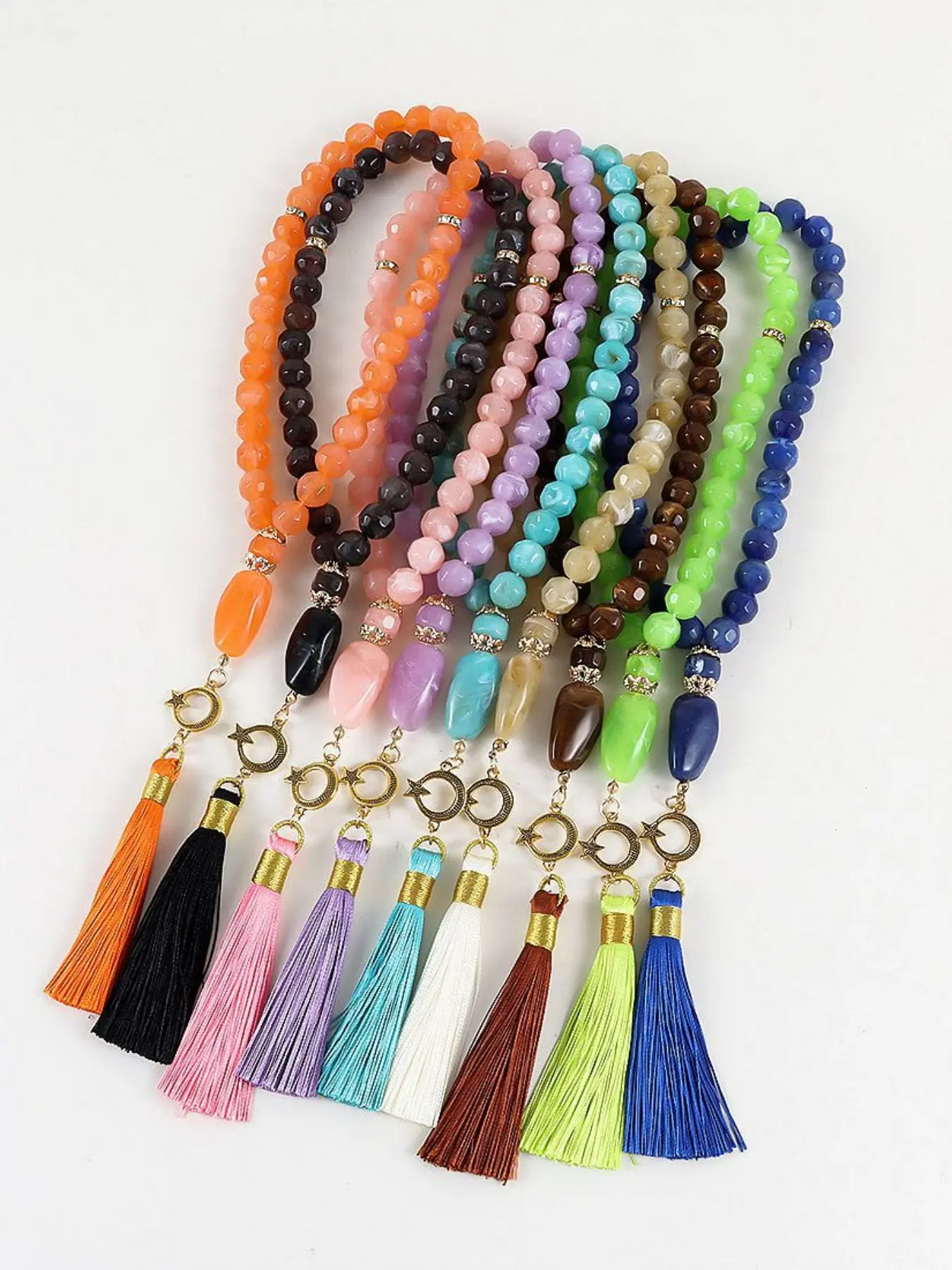 Muslim Modesty Prayer Beads 33pcs Faceted Round Bead Bracelet, Arabic Muslim Handheld Praying Beads, Islamic Religious Jewelry
