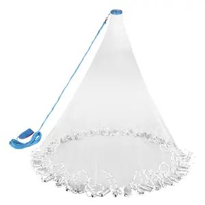 1Pcs Diameter 5Ft 4Ft 3Ft Hand Throw Casting Net Chain Bottom Full Spread Wire Cast Nets for Fishing