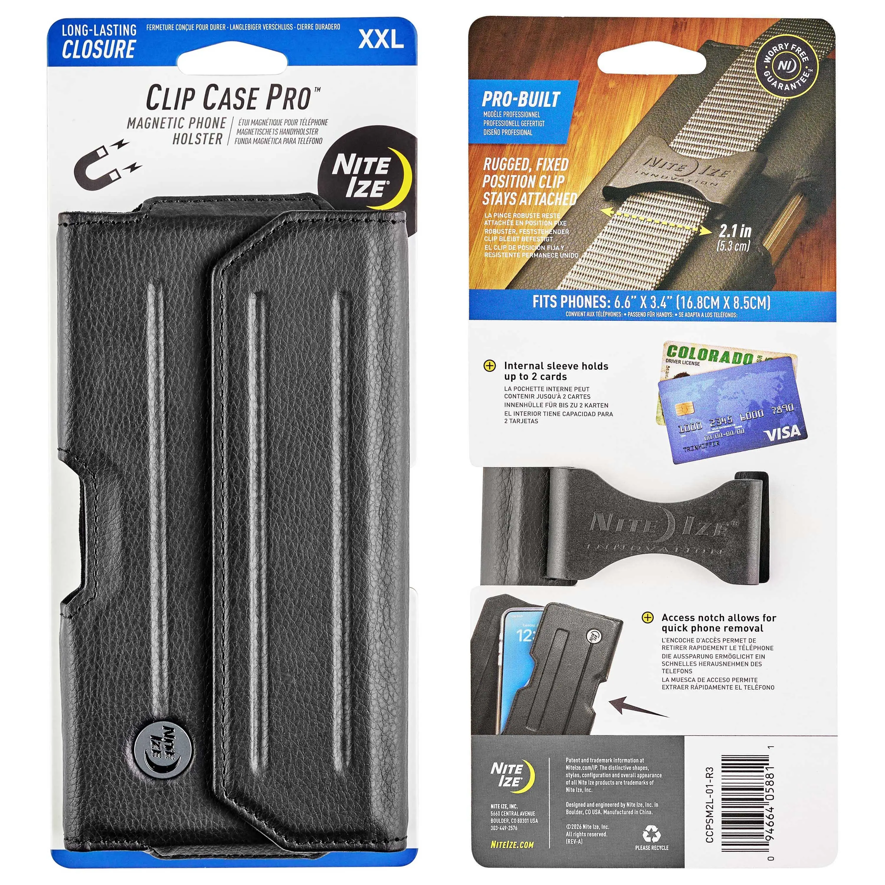 Clip Case Pro™ Horizontal Magnetic Holster - XXL Mobile Accessory with Card Storage & Device Protection for XXL Phones