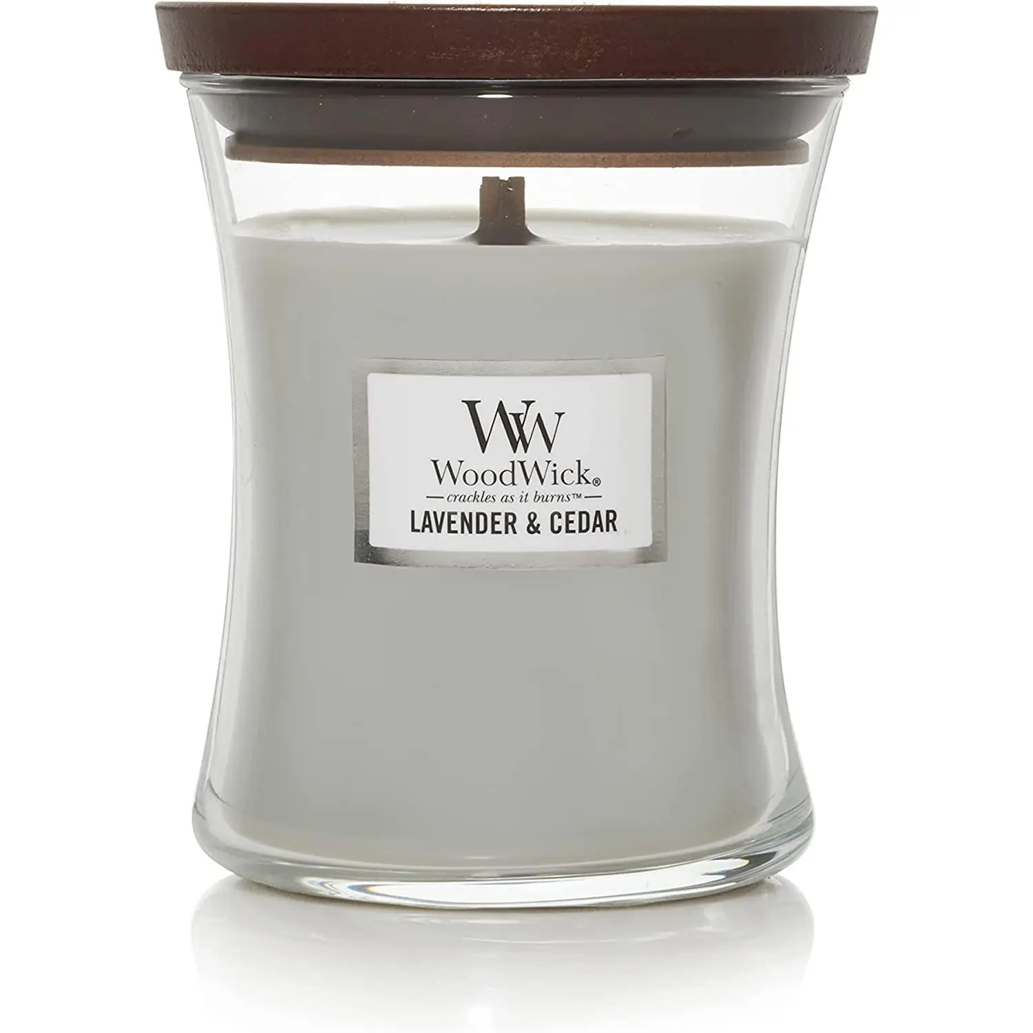 LAVENDER CEDAR WoodWick 10oz Medium Jar Candle Burns 100 Hours
