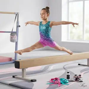Girls Sparkle Gymnastics Leotards with Shorts - Mermaid Dance Unitards Active Biketards for 2-10 Years, Perfect for Ballet, Cheerleading, and Performance, Comfortable Stretch Fabric, Kids Dancewear