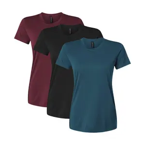 Crown Craze Women's Short Sleeve T-Shirt, Assorted Performance Crewneck T-Shirts 100% Polyester Interlock Jersey Tee Shirts, Wholesale Tees for Girls