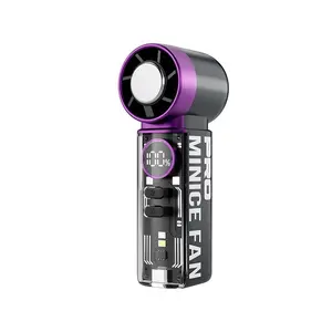 Mini Handheld Turbo Fan - High-Speed, High-RPM Semiconductor Ice Cooling, Digital Display, Mute Operation, Transparent Mecha Style, Portable Household Appliance