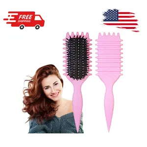Curl Defining Brush, 1 PCS Curly Hair Brush Pink