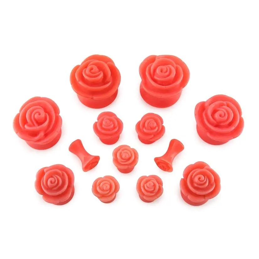 Coral Rosebud Flower Plugs