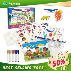 Busy Book Preschool Learning Activities, Montessori Educational Toys for 3 4 5 Year Old Boy Girl Gifts, Homeschool Activity Books for Kids Ages 3-5,Autism Learning Materials and Tracing Coloring Book