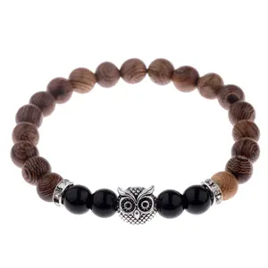 Owl Frosted Stone Lifeline Wood Grain Bracelet Does not apply