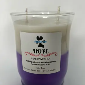 Hope “#EMPOWERHER” Lilac type 12oz Candle Decor Scented