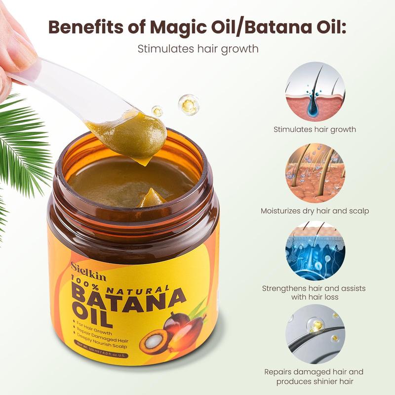 Raw Batana Oil for Hair Growth: 100% Organic, Dr. Sebi Approved | Prevents Hair Loss, Eliminates Split Ends | Scalp & Hair Care for Women & Men