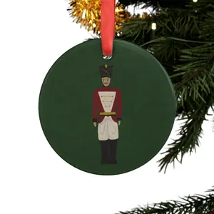 Nutcracker Acrylic Ornament with Ribbon