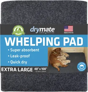 Drymate Whelping Box Liner Mat, Washable and Reusable Dog Puppy Pee Pad, Absorbent, Waterproof, Durable, Can Be Cut to Fit (USA Made)