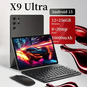 X9 Tablet 12GB/8GB RAM 256GB ROM Touchscreen Dual Camera Bluetooth Keyboard Case Mouse Stylus 5G Type-C Charging Large Storage Portable Cellphone Smartphone
