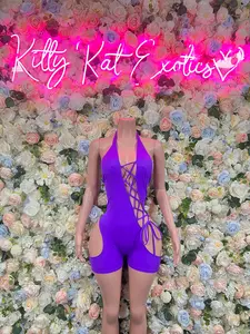 Bottlegirl - Exotic Dancewear Purple One Piece  - Rave Outfit  Sexy for Performers, Events, or Special Occasions