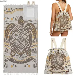 2026 New 2 in 1 Convertible Backpack Towel, Oversized Microfiber Beach Blanket with Inner Zip Pocket, Sand Free, Lightweight and Quick Dry for Beach and Travel