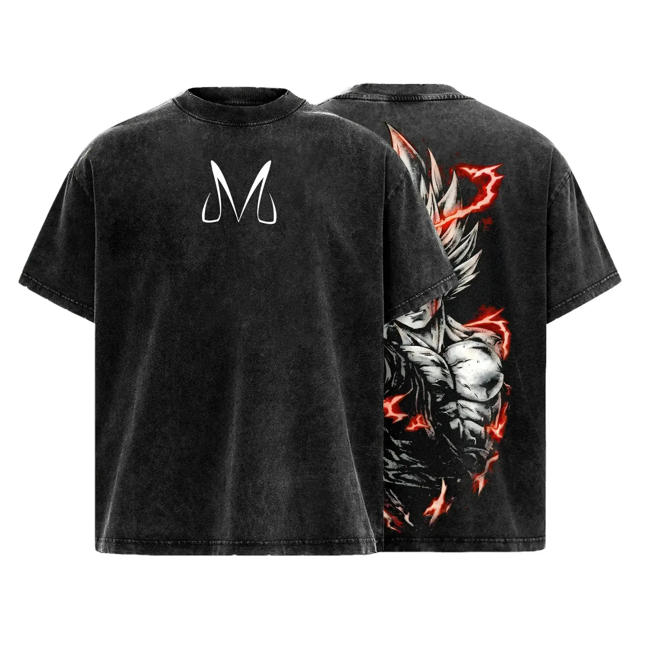 Vintage Washed Warrior Power DBZ Inspired Tee | 90s Anime Graphic Oversized Streetwear | Premium Soft Cotton Unisex T-Shirt for Gym & Daily Casual Wear