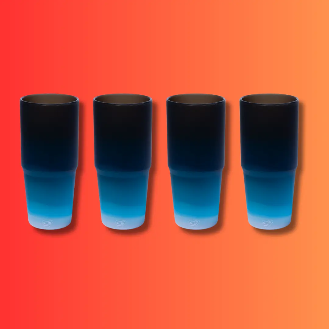 Silipint Silicone 32oz Bomber Cup - 4 pack - Silicone Tumble- Durable, Non-toxic, Microwave Safe & Dishwasher Friendly - Great holiday gift portable Water Bottles Mug Drinkware