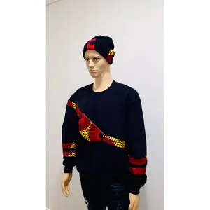 African Print Unisex Sweater set Beanie-Black