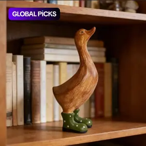 Goose Statue for Home Decor, Resin Swan Figurine for Indoor Outdoor Use, Farmhouse Desk Decor for Living Room & Garden Art, Resin Animal Sculptures