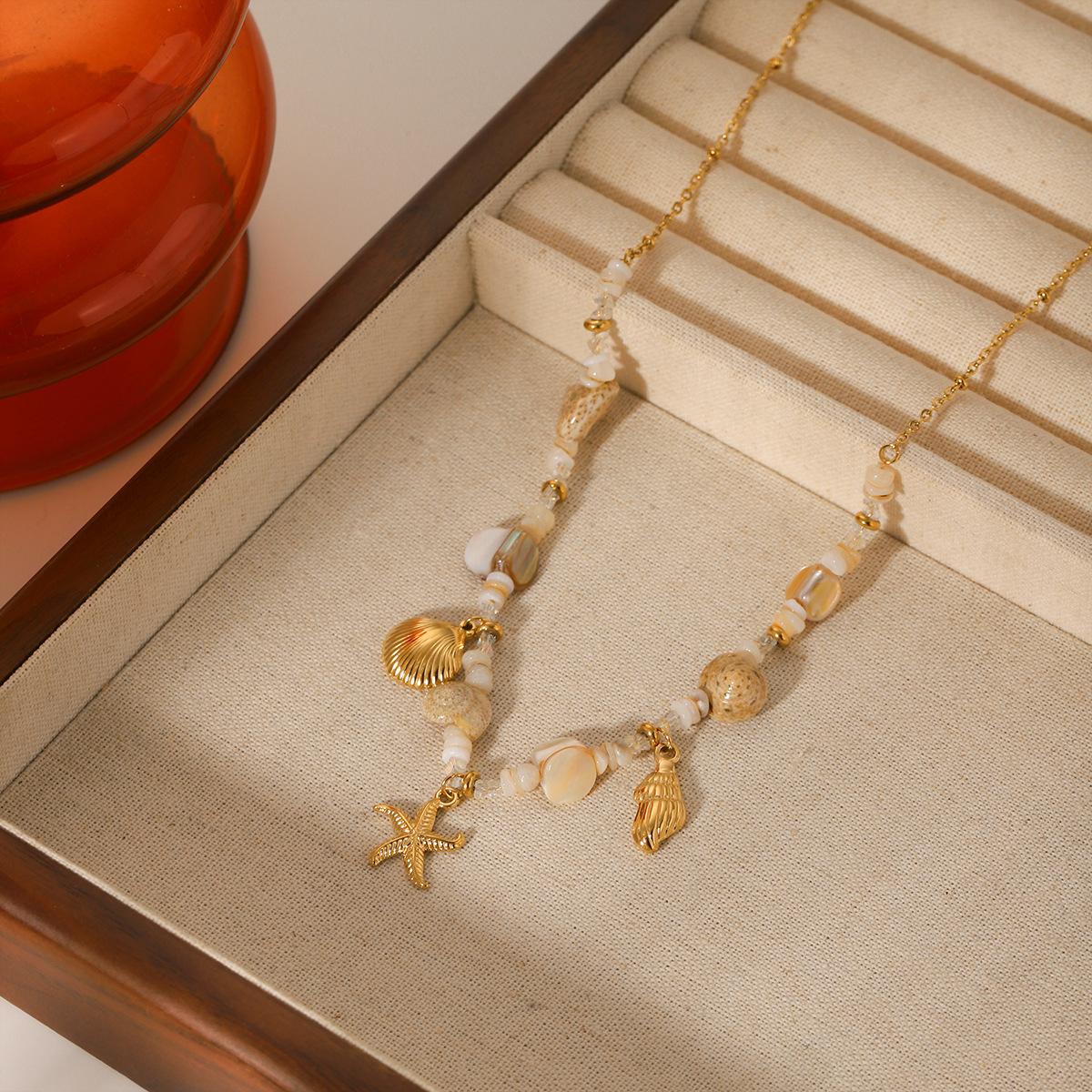 Stainless Steel Conch Starfish Shell Bracelet for Women HCB20213 HCN40398 Electroplated Ins Style Geometry Jewelry