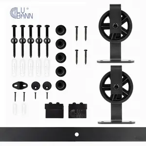 LUBANN 6.6FT Top Mount Sliding Wood Barn Door Hardware Sliding Track Kit Straigh