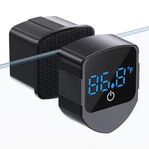 2 in 1 Aquarium Magnetic Cleaner with Digital Thermometer for Glass Tanks 1-30 Gallons Compact Efficient Cleaning Tool for Aquariums Home Water Temperature Monitoring Fish Tank Cleaner Aquarium Accessories