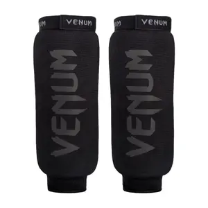 Venum Kontact Shin Guards Without Foot - Black/Black