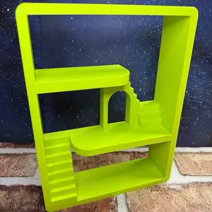 Mini Figure Display – 3D Printed Stair Shelf Stand | Neon Accent Toy Shelf