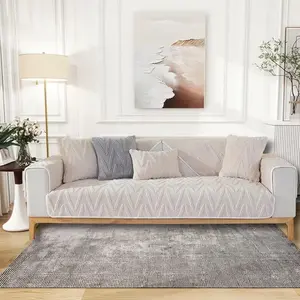 Solid Color Sofa Cover Non-slip Couch Covers Bubble Fleece Warm Pet Friendly Floor Cushion Bedside Cushion 1 Count Polyester Material