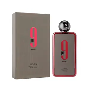 Afnan 9 PM Rebel 3.4 Oz EDP Unisex - Bold & Captivating Eau de Parfum with Sweet Spicy Woody Notes for Evening Wear - Aromatic & Sophisticated Fragrance