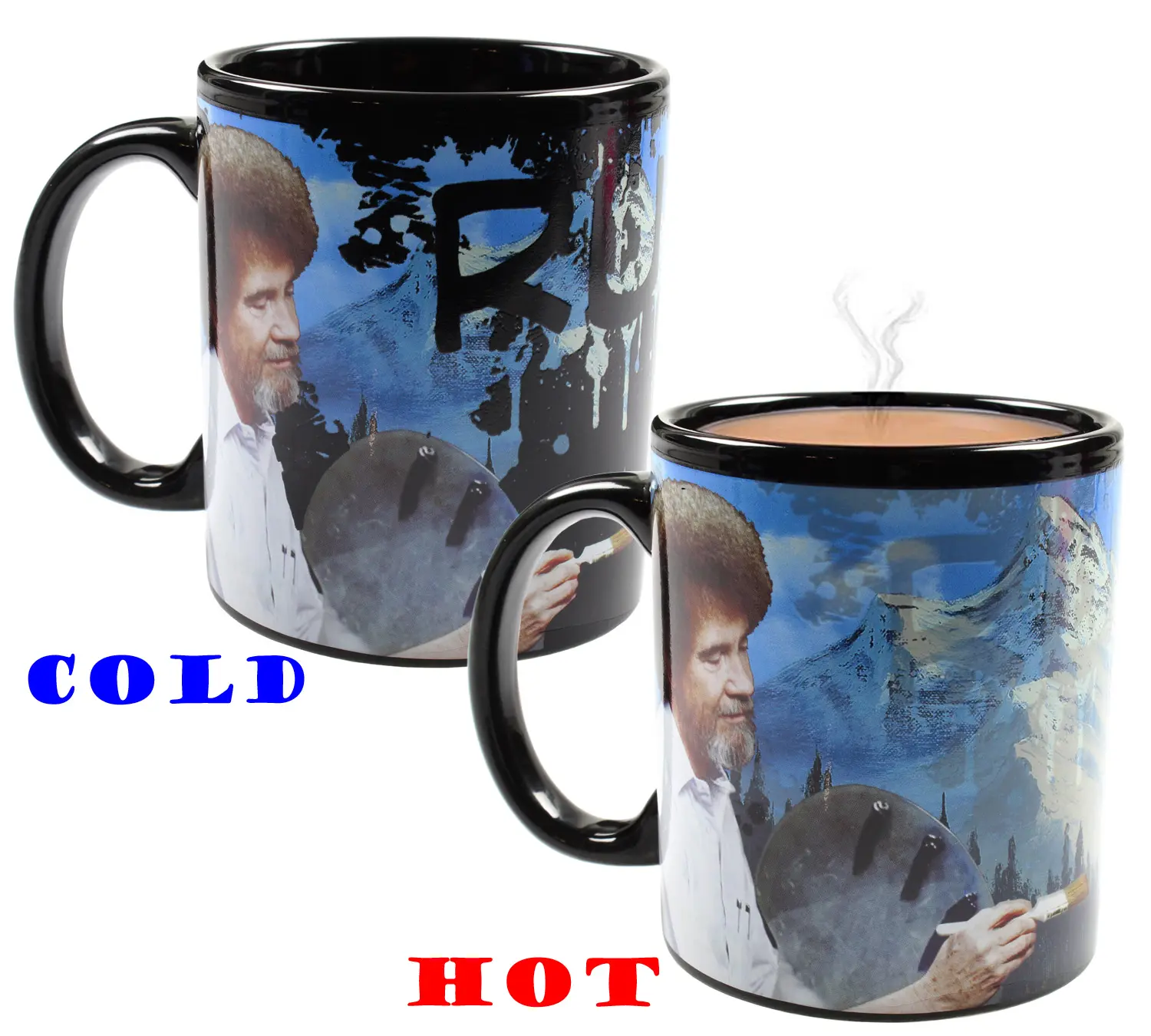 Bob Ross Mug Coffee Heat Changing Painting Ruined Saved