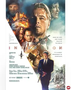 Inception Movie Poster Christopher Nolan Sci-Fi Film Wall Art Print