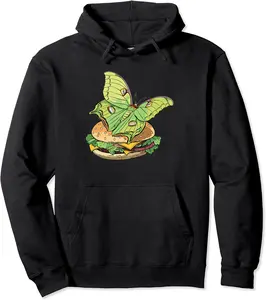Luna Moth Eating A Cheeseburger Pullover Hoodie - Jacobjbt Shop 38B0D31KXP3Q