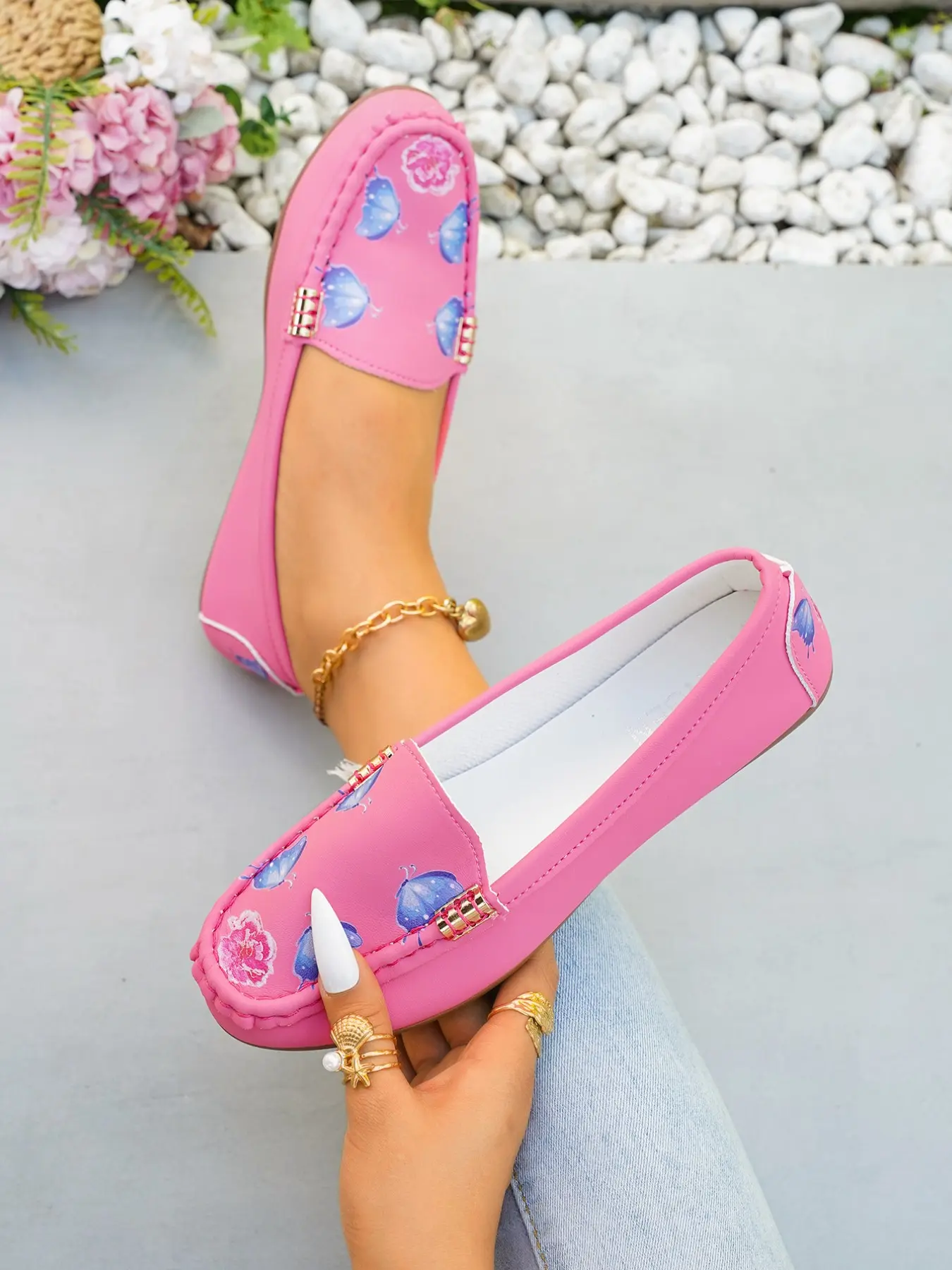 Women's Slip-On Flat Shoes, Soft Sole Loafers, Walking Shoes, Casual Summer Flats, Perfect for Spring and Easter, Stylish Casual Footwear, Fashionable Comfortable Shoes