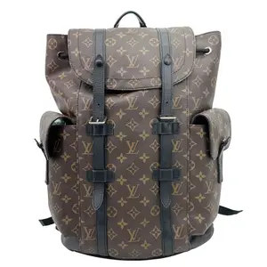 Pre-owned Louis Vuitton Canvas Backpacks Christopher Monogram Macassar Backpack Bag Brown