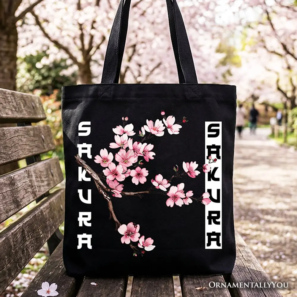 Sakura Cherry Blossom Tote Bag, Vintage Japanese Spring Floral Gift Shopper