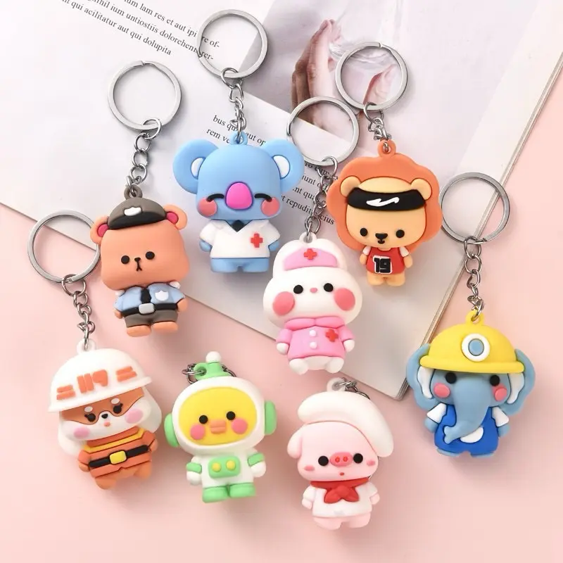 Cute Animal Mini Keychain Gift | Adorable Cartoon Bag Charm | Kawaii Key Ring Accessory | Small Gift for Her Kids Friends