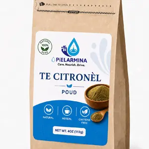 Pielarmina Citronèl Lemongrass Powder, 4oz (113g) Natural Caffeine-Free Pure Herbal Tea Blend, 24-Month Shelf Life, 24 Months