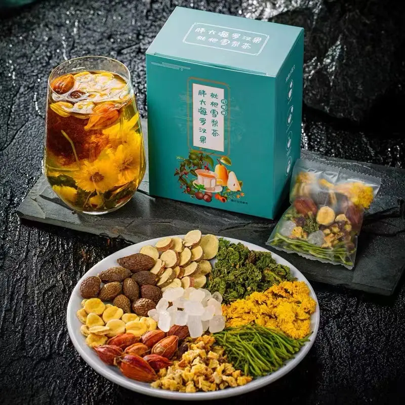 Fatty sea Luo Han Guo chrysanthemum health tea leaves flower tea phlegm clearing lungs moisturizing lungs to nourish lungs pharyngitis