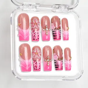 MuseMood Hot Bloom 100% 3D Handmade Press On Nails | Reusable, Long-Lasting, Salon-Quality