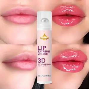 3D Lip Plumping Serum with Turmeric and Massage Roller, Lip Plumper, Instantly Plumps and Highlights, Long-Lasting Glossy Liquid Lip Balm